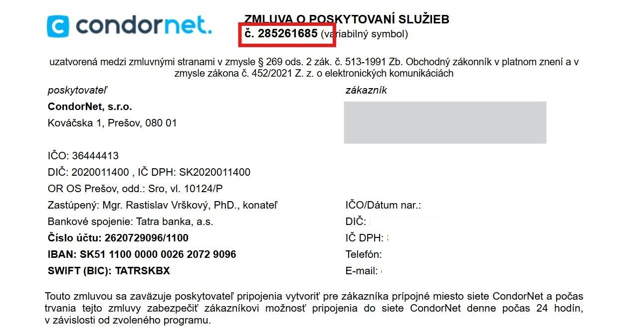 Vzor zmluvy NUO CONDORNET